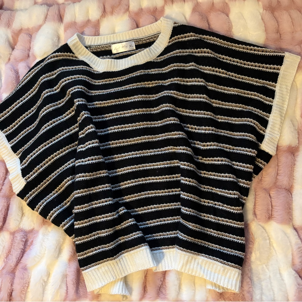 SHEIN Black and White Striped Women's Sweater
